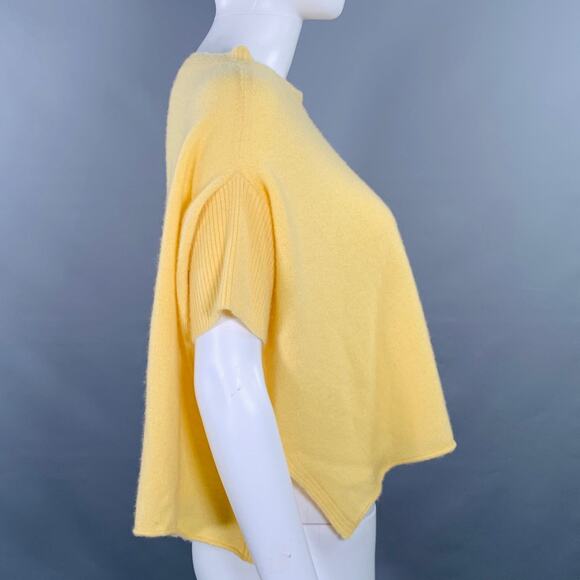 KRISTENSEN DU NORD Size 2 Yellow Cashmere Knit Cropped Casual Top - Picture 2 of 5